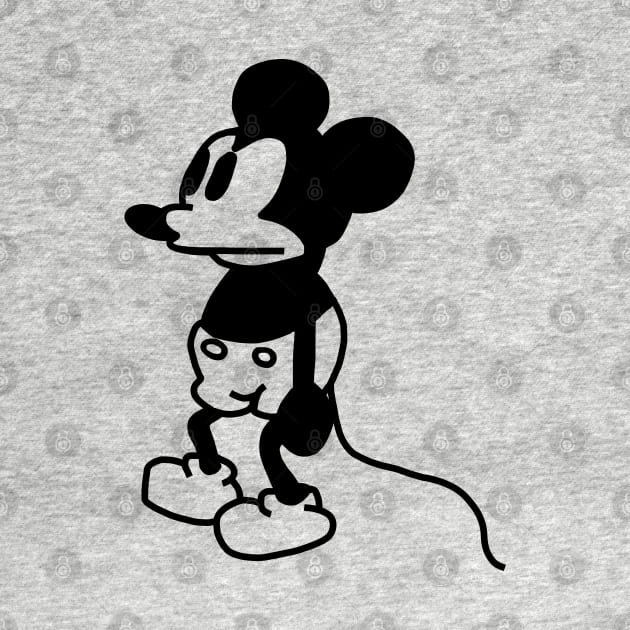 Unhappy Mouse in Steamboat Willie 1928 by ellenhenryart